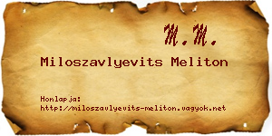 Miloszavlyevits Meliton névjegykártya